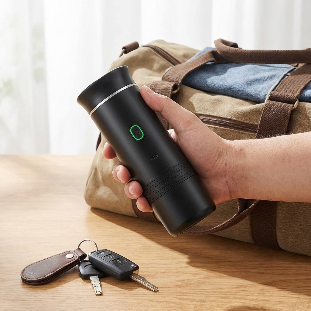 Kompaktowy design - ekspres trzymany jedną ręką