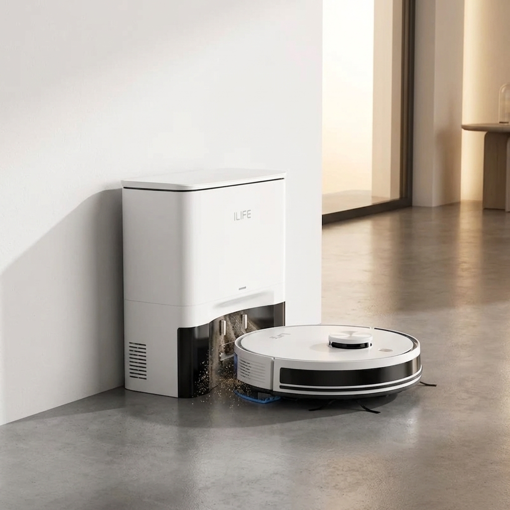 Robot Czystosz ze stacją samoopróżniającą