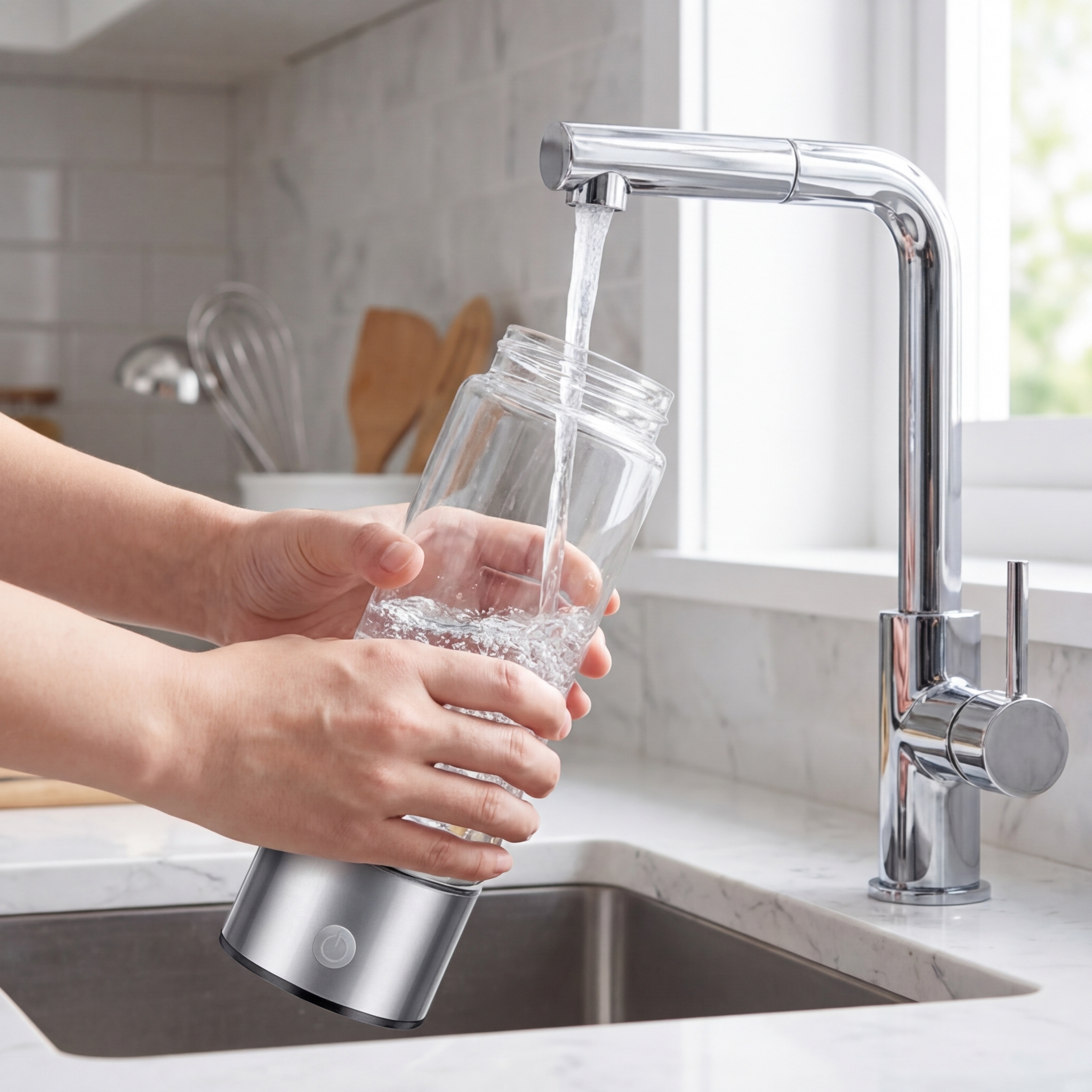 Krok 1: Nalej wodę do butelki