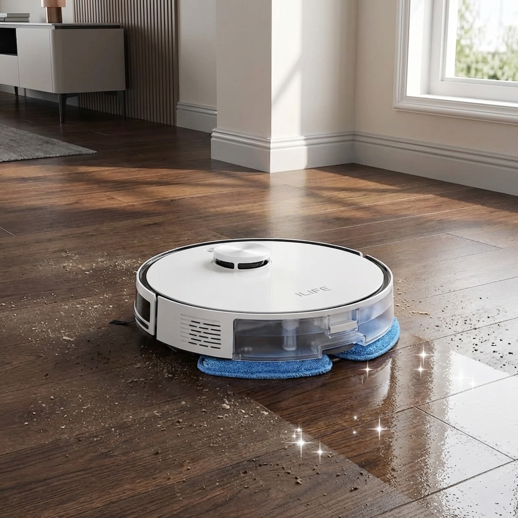 Pupilot mopuje podłogę