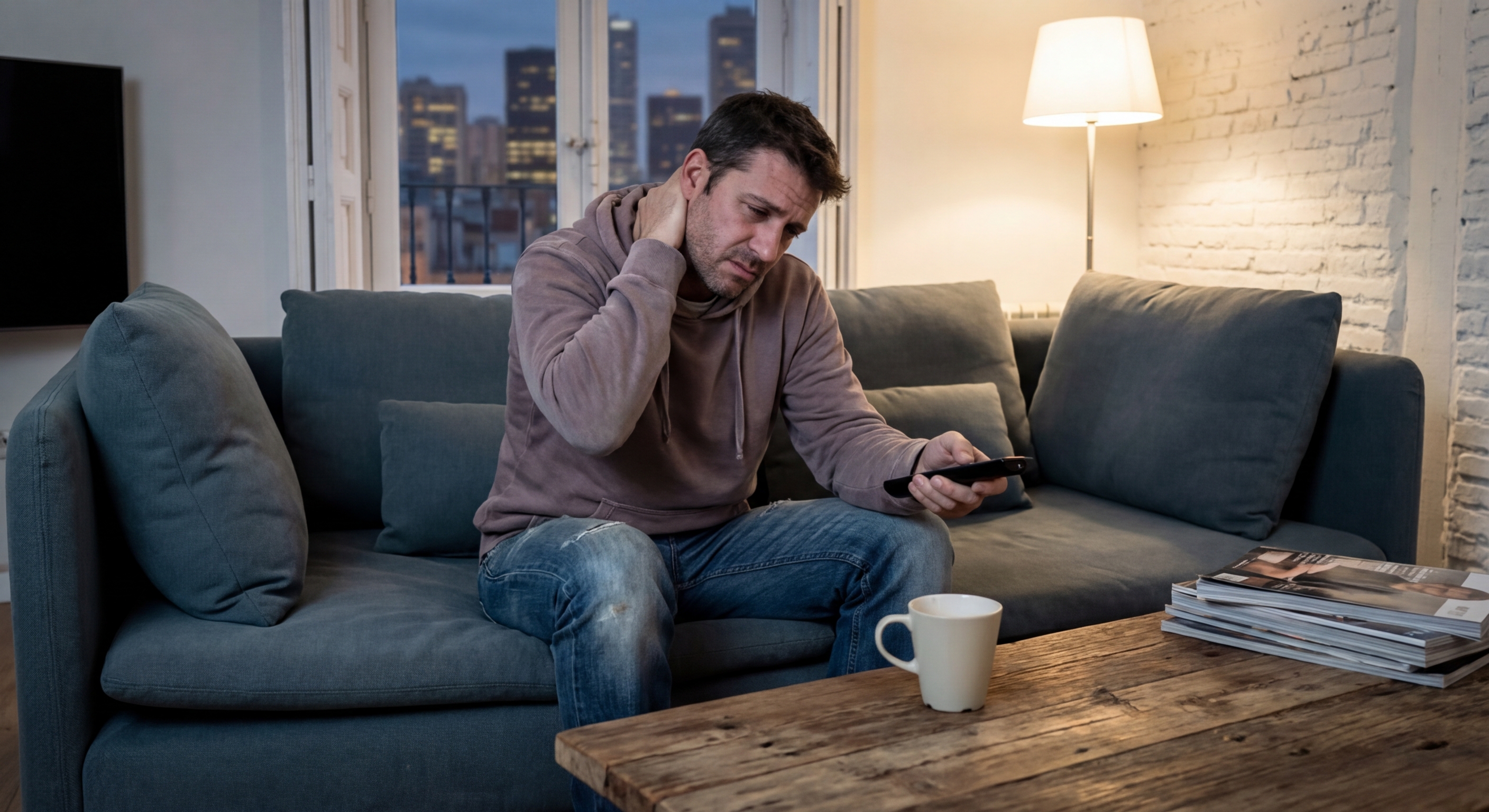 Zmęczony profesjonalista po pracy - stres i wypalenie