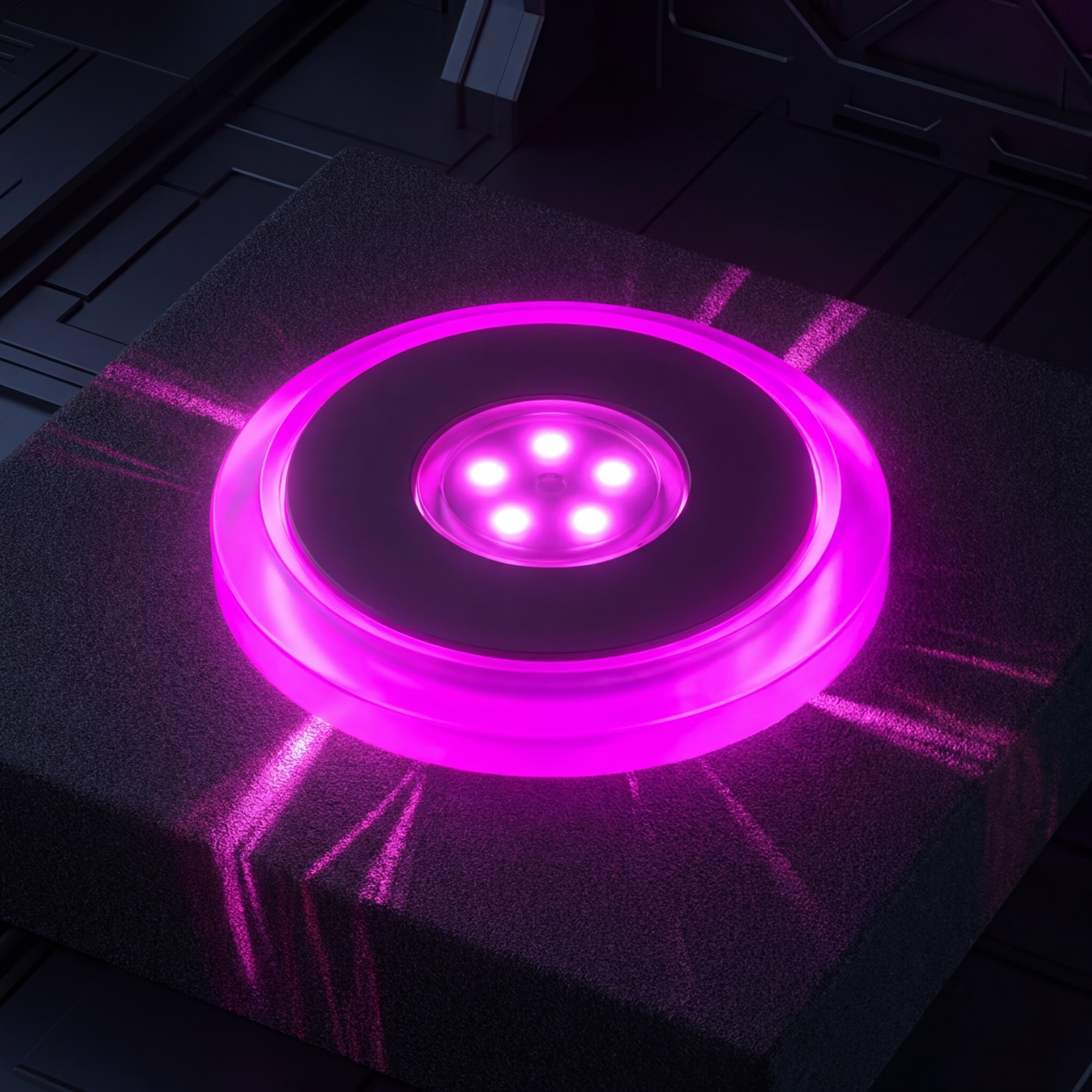 Neonowe cele LED w zbliżeniu