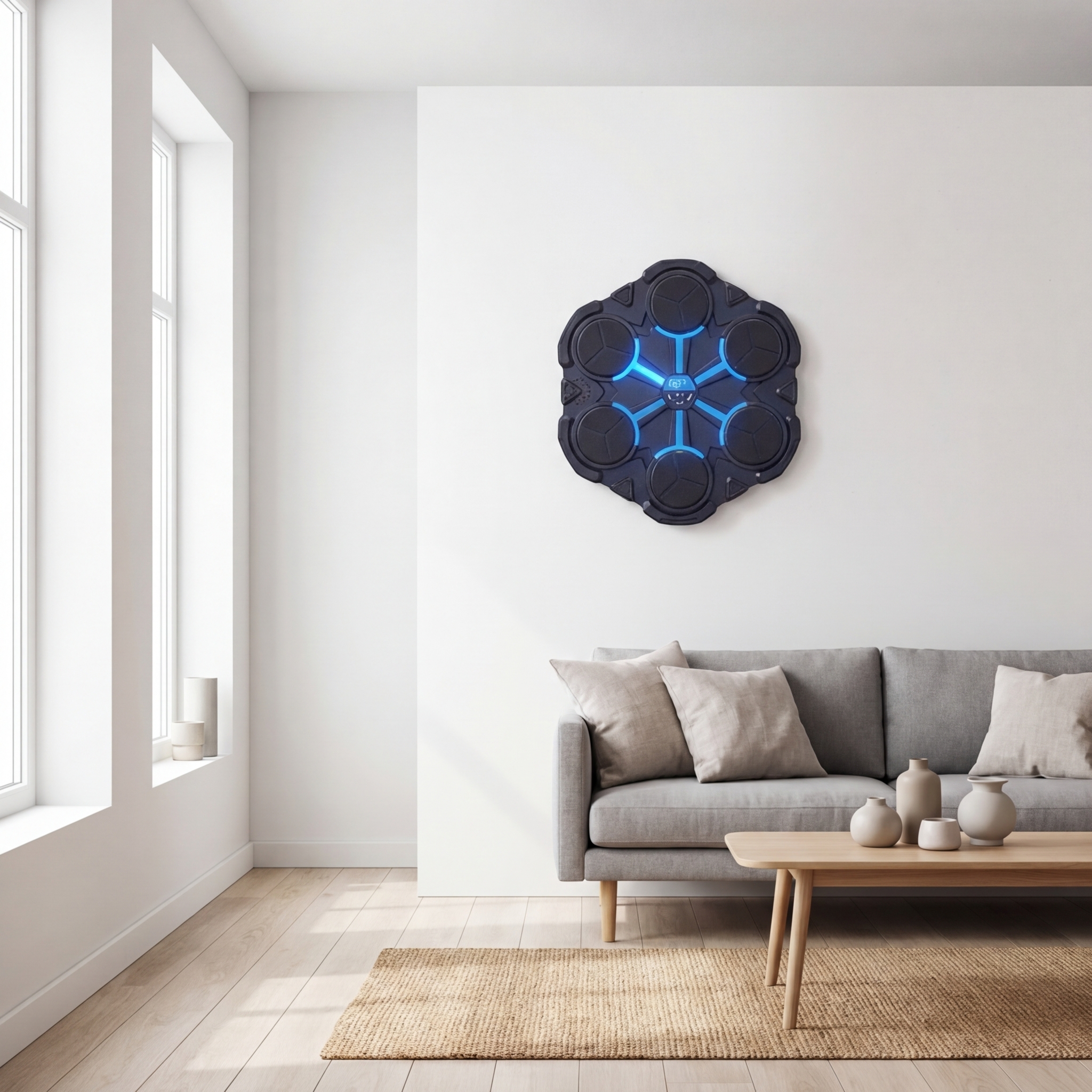 VibeStrike w minimalistycznym salonie