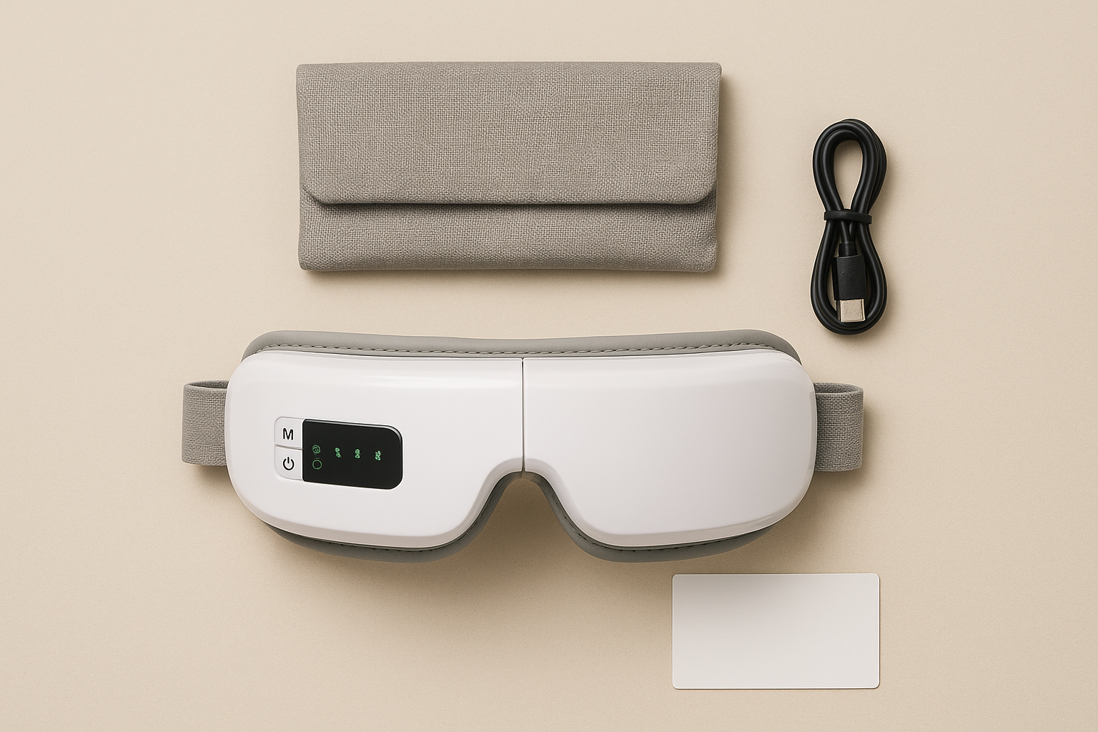 Kompletny zestaw ZENOKO — masażer, etui, kabel USB-C, instrukcja